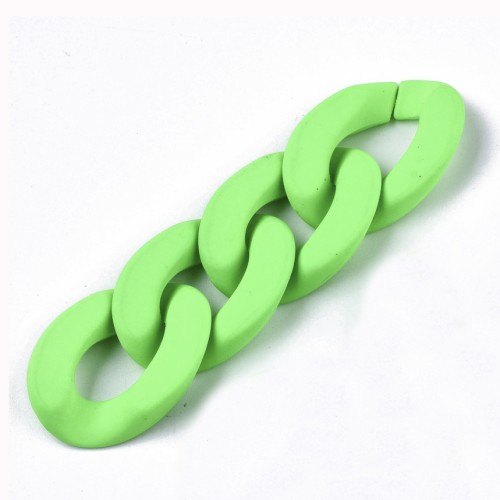 Maglia acrilica ovale ritorta 30x21 mm - Verde fluorescente opaco x1