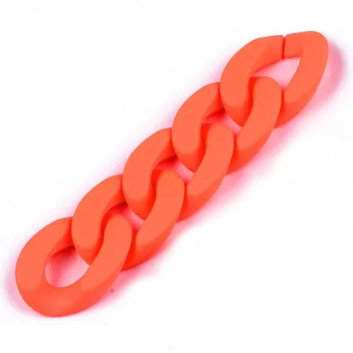 Maglia acrilica ovale ritorta 30x21 mm - Arancione opaco x1