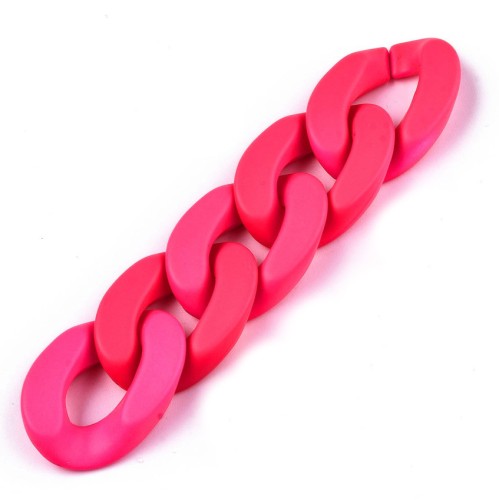 Maglia acrilica ovale ritorta 30x21 mm - Rosa opaca x1