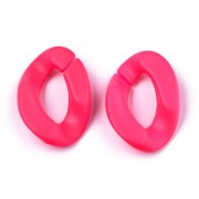 Maglia acrilica ovale ritorta 30x21 mm - Rosa opaca x1