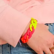 Maglia acrilica ovale ritorta 30x21 mm - Rosa opaca x1