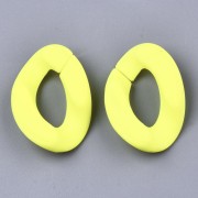 Maglia acrilica ovale ritorta 30x21 mm - Giallo fluorescente opaco Mat x1