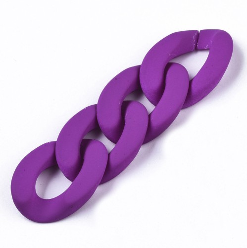 Maglia acrilica ovale ritorta 30x21 mm - Viola opaco Mat x1