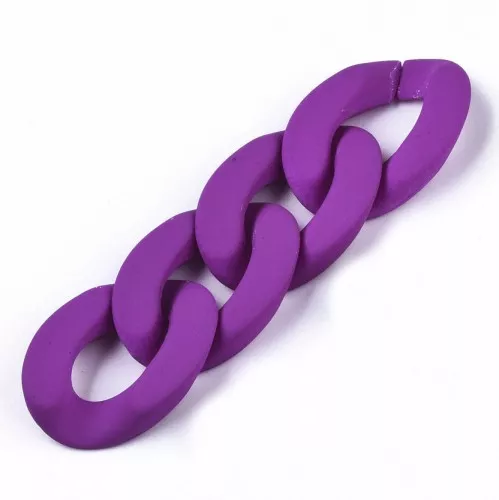 Maglia acrilica ovale ritorta 30x21 mm - Viola opaco Mat x1