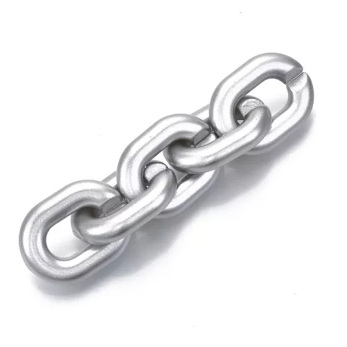 Maglie ovali 24x18 mm - Argento opaco x10