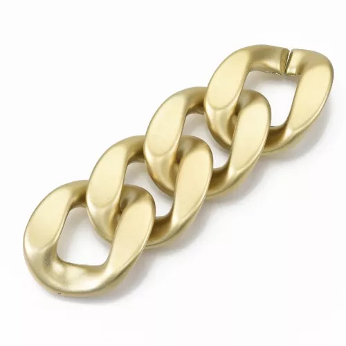 Maglia ovale ritorta in acrilico 39,5x32 mm - Oro opaco x1