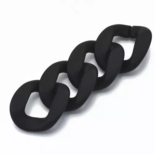 Maglia acrilica ovale ritorta 39,5x32 mm - Nero opaco x1