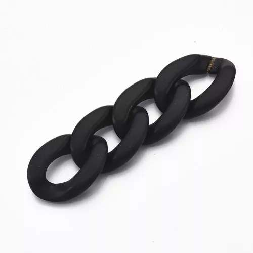 Maglia ovale ritorta in plastica 28x20 mm - Nero opaco x1