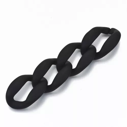Maglia acrilica ovale ritorta 37x26 mm - Nero opaco x1