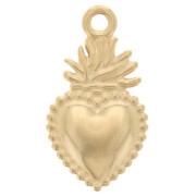 Pendente a forma di cuore Ex-Voto 18,5 x 10,5 mm - Acciaio inossidabile 316 Dorato x1