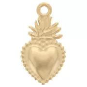 Pendente a forma di cuore Ex-Voto 18,5 x 10,5 mm - Acciaio inossidabile 316 Dorato x1