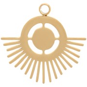 Pendente etnico 16x17 mm per cabochon 4 mm - Acciaio inossidabile 316L Dorato x1