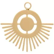 Pendente etnico 16x17 mm per cabochon 4 mm - Acciaio inossidabile 316L Dorato x1