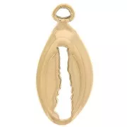 Ciondolo a conchiglia 17x8 mm - Acciaio inossidabile 304L Gold x1