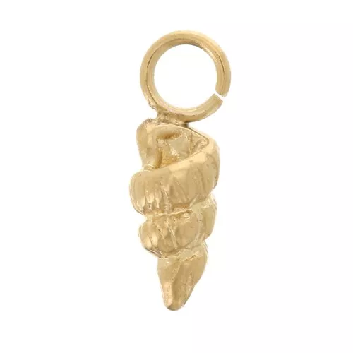 Mini Ciondolo a conchiglia 9x3 mm - Acciaio inossidabile 304 Dorato x1