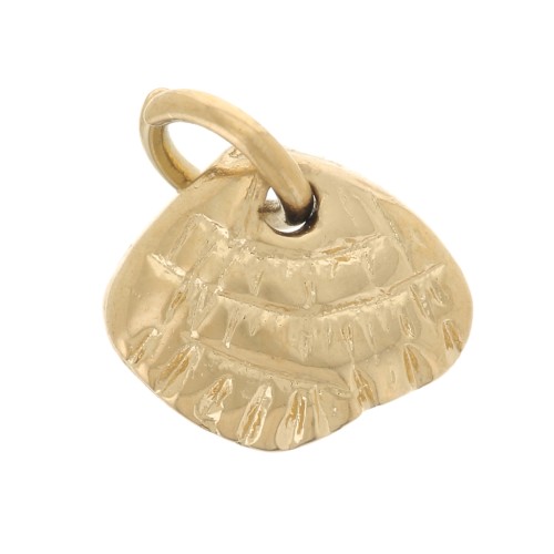 Mini ciondolo a conchiglia 5x6 mm - Acciaio inossidabile 316L dorato x1