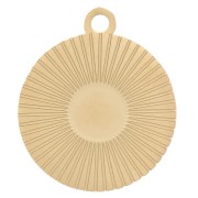 Ciondolo tondo strito 12mm per cabochon da 4mm-Acciaio inossidabile 316L dorato x1