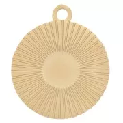 Ciondolo tondo strito 12mm per cabochon da 4mm-Acciaio inossidabile 316L dorato x1