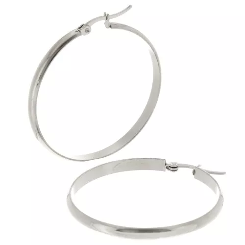 Orecchini cerchi larghi - Filo a mezzo petto da 41 mm - Acciaio inox 201 x2