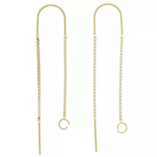 Orecchini a maglia veneziana 38 + 43 mm Acciaio inossidabile 304 Dorato x2