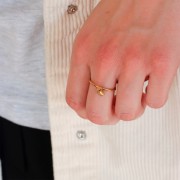 Anello sottile con cerchio chiuso - Misura 57 - Acciaio inossidabile 304 Dorato