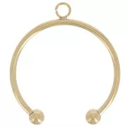 Anello finee regolabile con palline Misura 50 à 56 - Acciaio inox 304L dorato