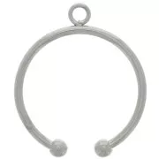 Anello fine regolabile con palline - Misura 58 a 62 - Acciaio inox 304 x1