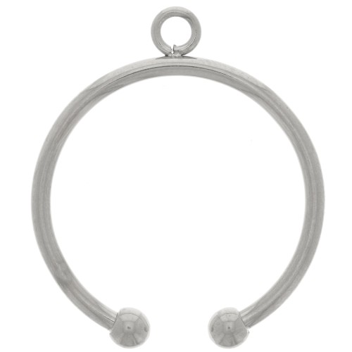 Anello fine regolabile con palline - Misura 58 a 62 - Acciaio inox 304 x1