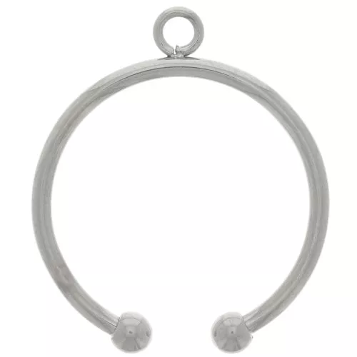 Anello fine regolabile con palline - Misura 58 a 62 - Acciaio inox 304 x1