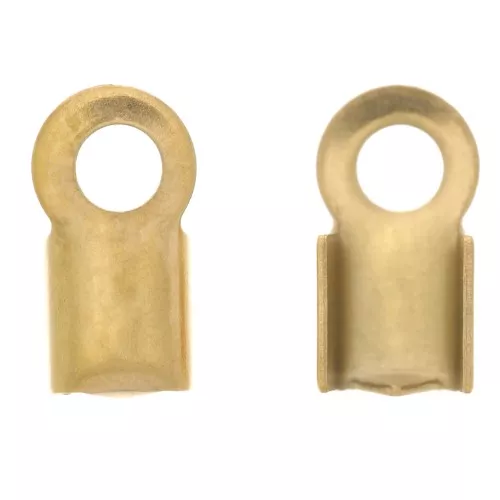 Pinze lacci per cordoncino da 3 mm - Acciaio inox 304 dorato x4