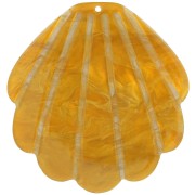 Pendente conchiglia in acetato 45x43 mm -ocra perlato x1