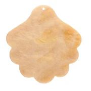 Pendente conchiglia in acetato 45x43 mm -ocra perlato x1