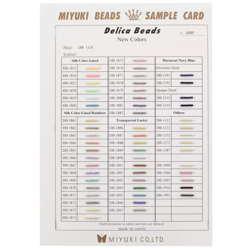 Miyuki Delica 11/0 (DB) - Campionario (n°1005) - Silk & Dyed