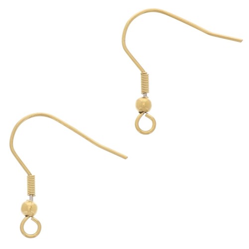 Ganci per orecchie da 21 mm con anello aperto - Acciaio inox 304L dorato x100