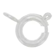 Chiusura a molla da 6 mm con anello aperto - Placcatura argento fine x1