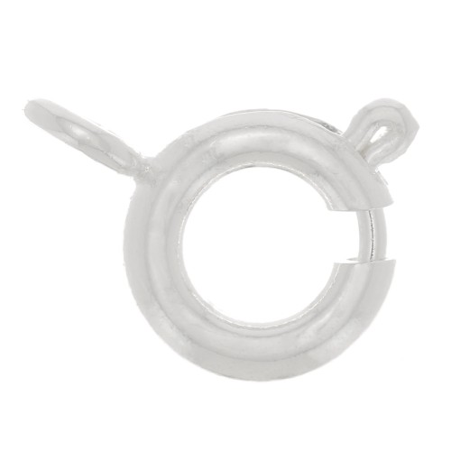 Chiusura a molla da 6 mm con anello aperto - Placcatura argento fine x1