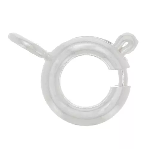 Chiusura a molla da 6 mm con anello aperto - Placcatura argento fine x1