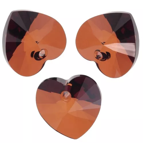 Pendente cuore PureCrystal 6228 14,4x14 mm - Ambra fumé x1