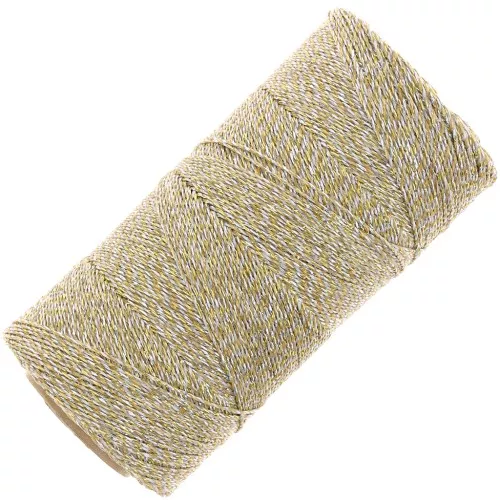 Bobina di filo cerato Linhasita per micro macramè 0,5 mm - Dorato (Ouro-Prata)