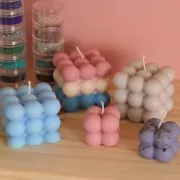 Stampo per cubi bubble 50x60mm per la fabbricazione di candele o sapone -Bianco x1