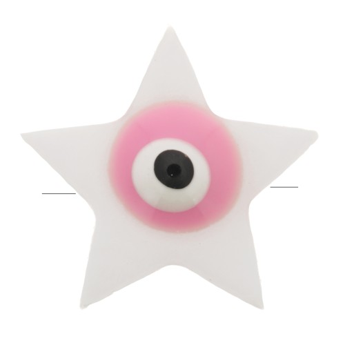 Perla stella di madreperla 11x12mm con motivo a occhio - naturale - rosa x1