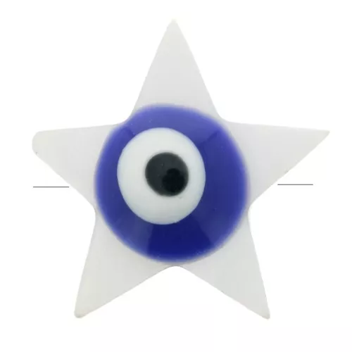 Perla stella di madreperla 11x12mm con motivo a occhio - Naturale - Blu scuro x1