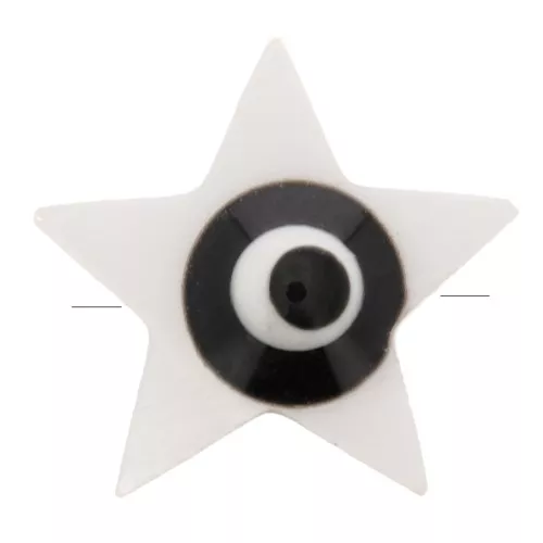 Perla stella di madreperla 11x12mm con motivo a occhio - Nero x1