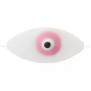 Perlina occhio di madreperla 17x8 mm - Naturale - Rosa x1