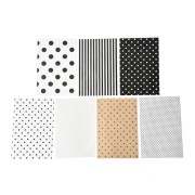Assortimento di carte veline - Pois e righe - Nero - Bianco - Marrone x80