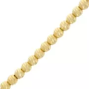 Perla rotonda striata con effetto diamantato dorato da 2 mm - Argento 925 dorato x50