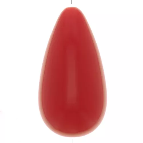 Perla pera in resina 26x14 mm - Rosso scuro x1