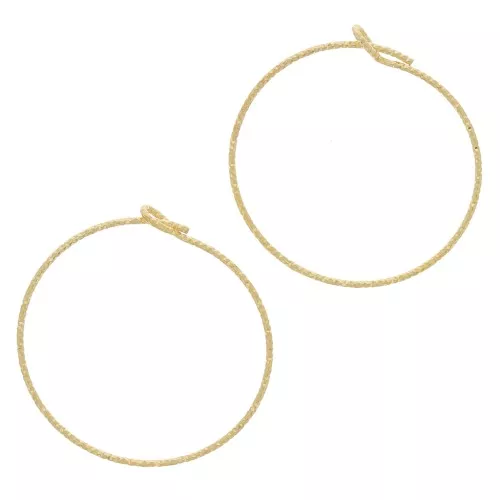Orecchini a cerchio diamantato da personalizzare 25x0.8 mm- arg925 dorato x2