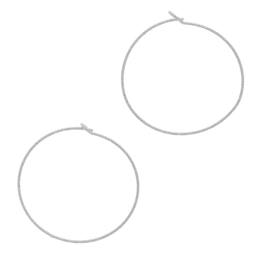 Orecchini a cerchio diamantato da personalizzare 30x0,8 mm - Argento 925 x2