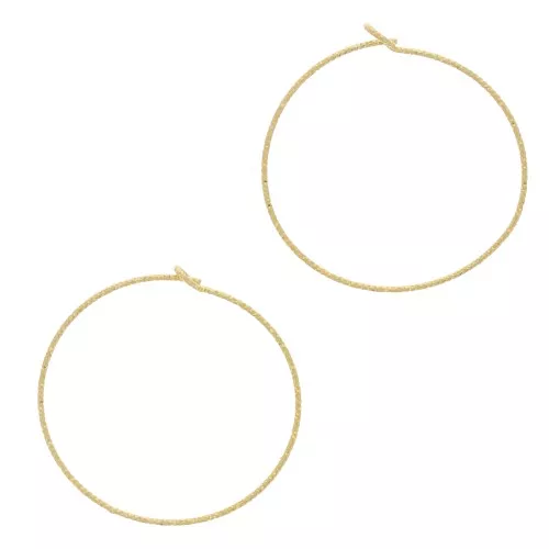 Orecchini a cerchio diamantato da personalizzare 30x0.8 mm-Arg925 Dorato x2